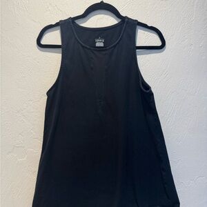 Torrid Classic Black Tank Top with Mesh V Down Middle